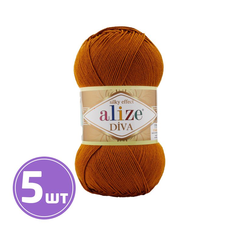 

Пряжа ALIZE Diva Silk effekt 234, золотой, 5 шт. по 100 г, Золотистый