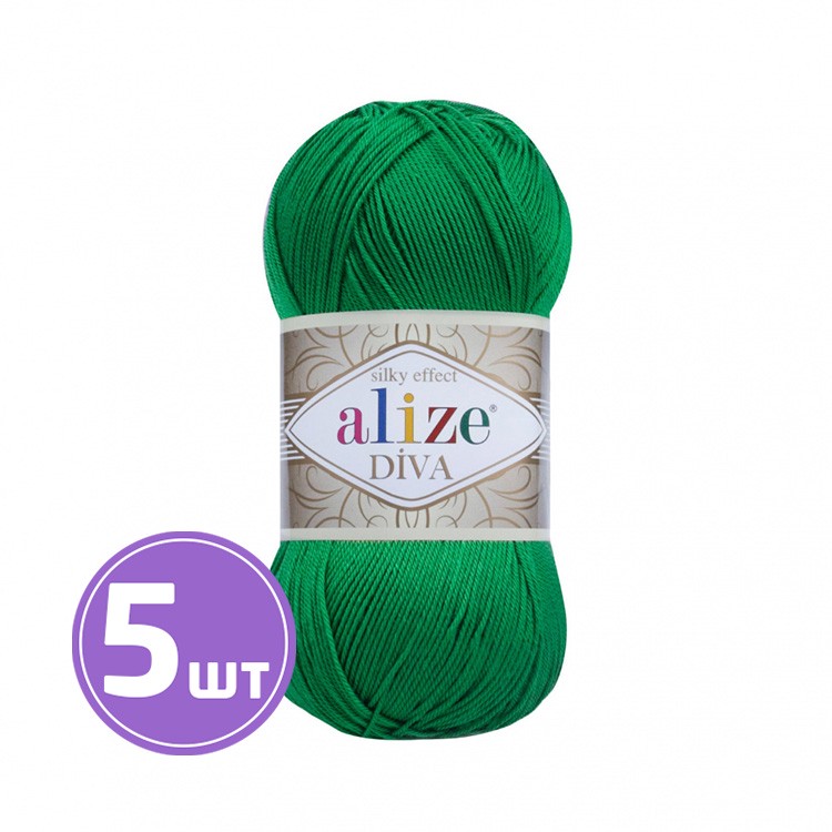 

Пряжа ALIZE Diva Silk effekt 20, зеленый, 5 шт. по 100 г