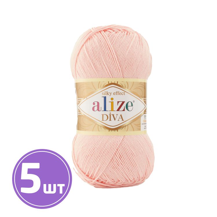 

Пряжа ALIZE Diva Silk effekt 143, светло-розовый, 5 шт. по 100 г