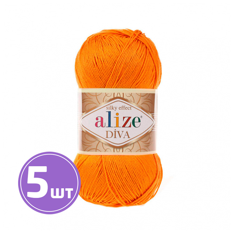 

Пряжа ALIZE Diva Silk effekt 120, оранжевый, 5 шт. по 100 г