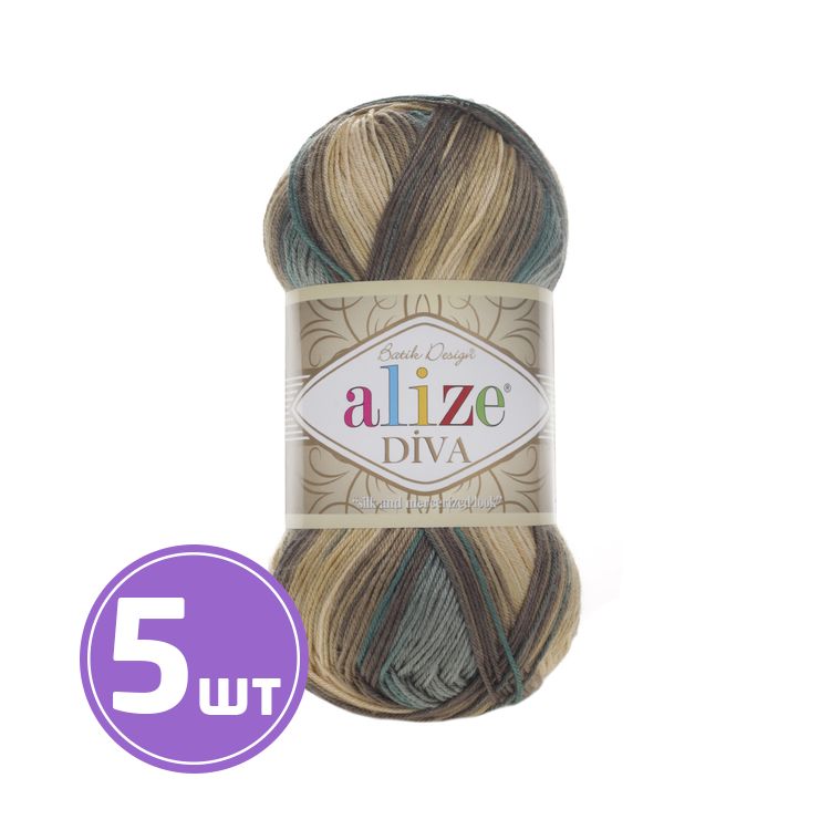 

Пряжа ALIZE Diva batik design 3307, мультиколор, 5 шт. по 100 г, Разноцветный