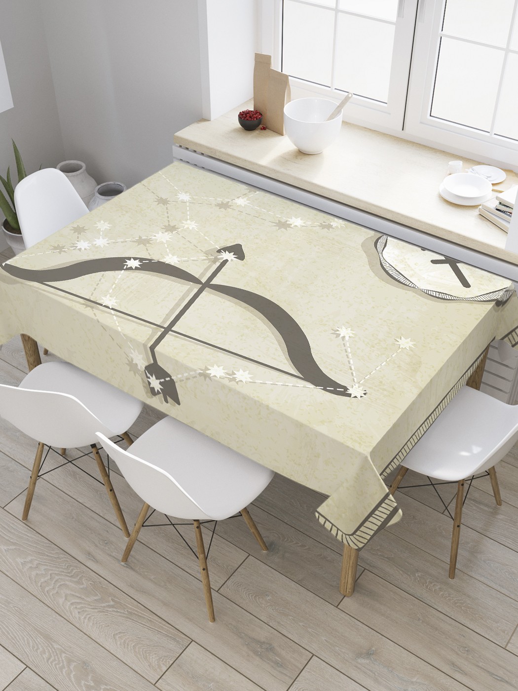 

Скатерть прямоугольная JoyArty "Символы Стрельца" из сатена, 120x145 см, Коричневый, Символы Стрельца