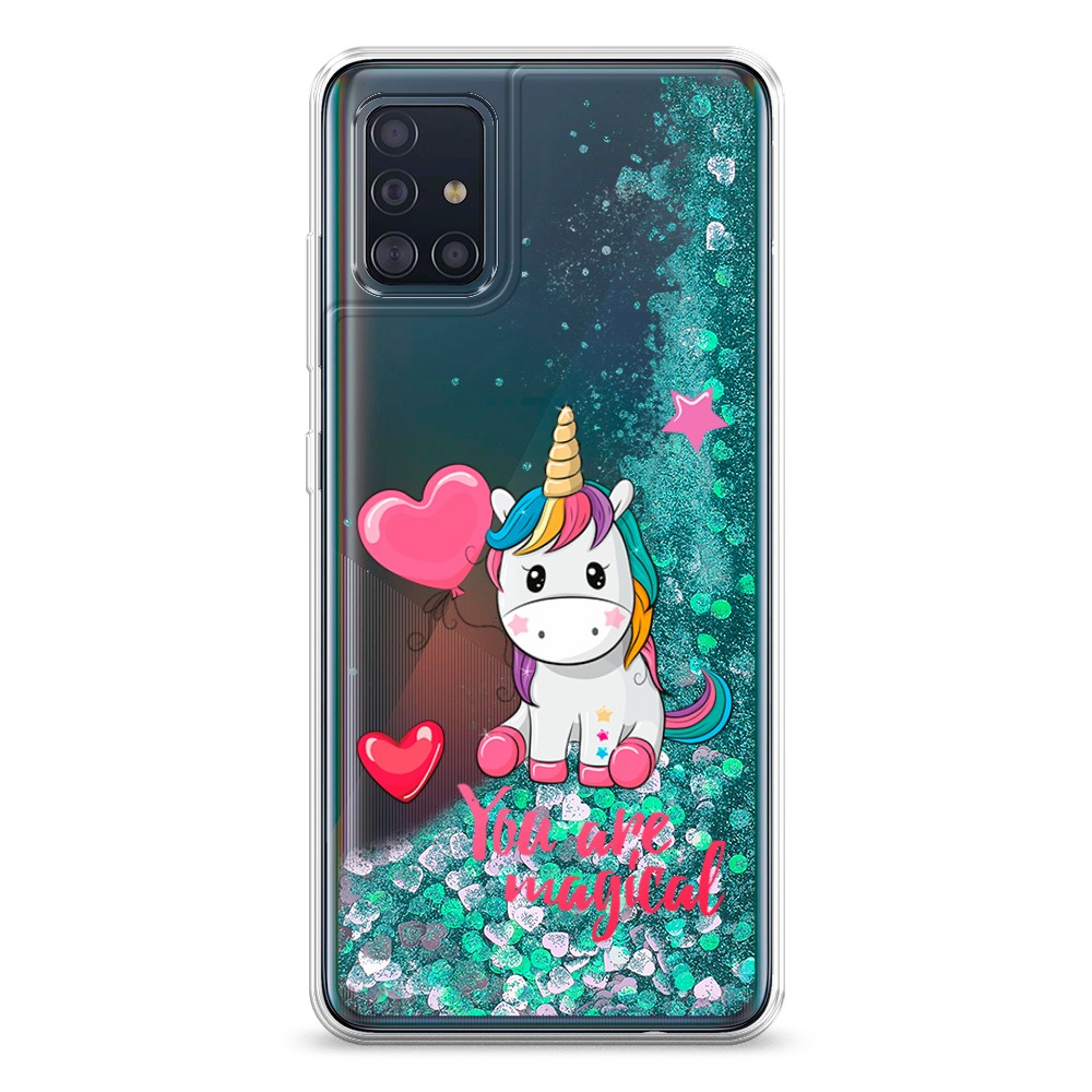 

Жидкий чехол с блестками "Волшебная единорожка" на Samsung Galaxy A51, 28995-1