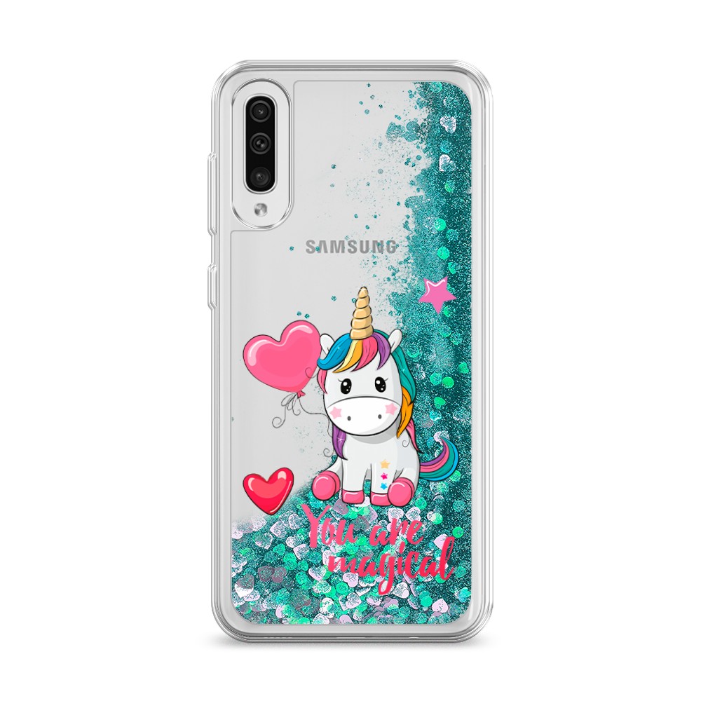 

Жидкий чехол с блестками "Волшебная единорожка" на Samsung Galaxy A50, 27795-1