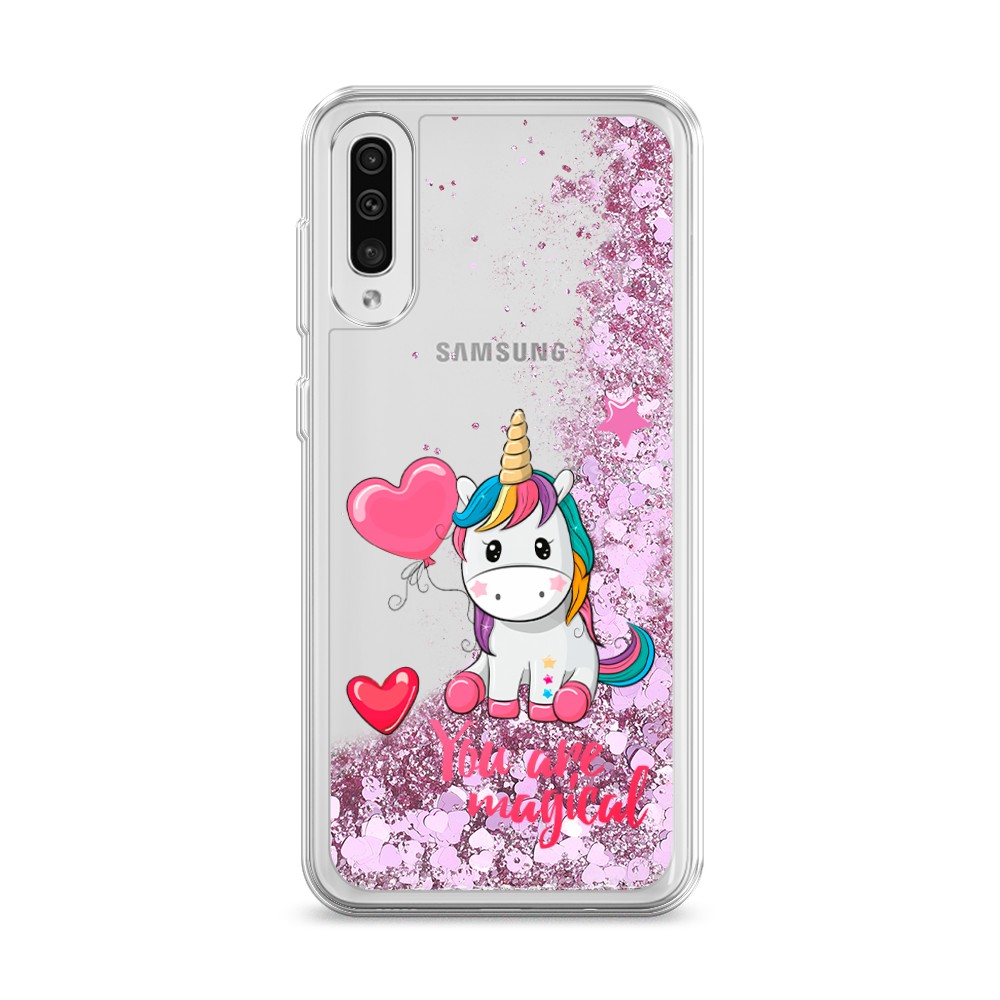 

Жидкий чехол с блестками "Волшебная единорожка" на Samsung Galaxy A50