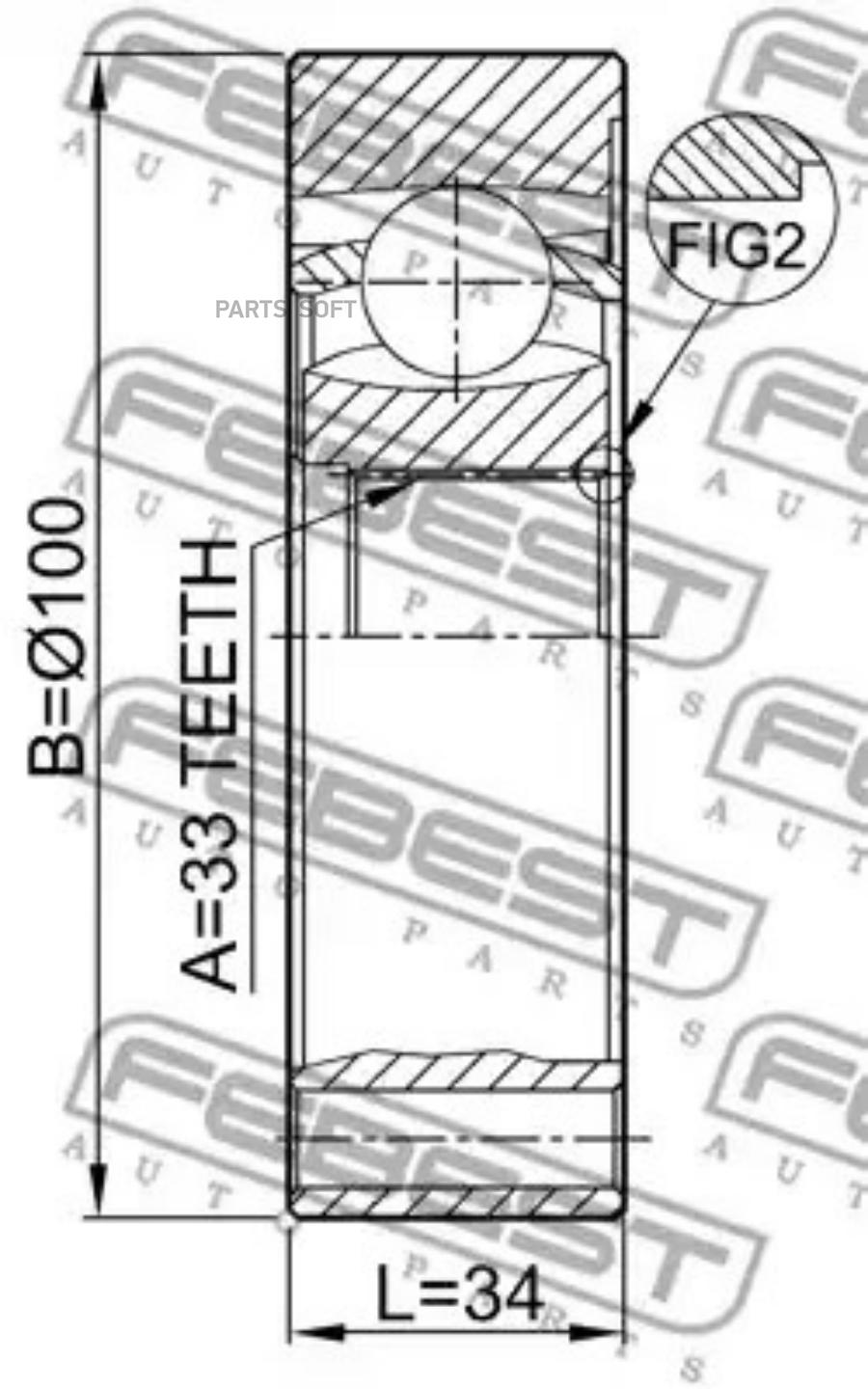 

FEBEST Шрус FEBEST 2311-5021