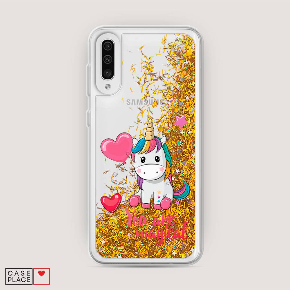 

Жидкий чехол с блестками "Волшебная единорожка" на Samsung Galaxy A50, 27790-1
