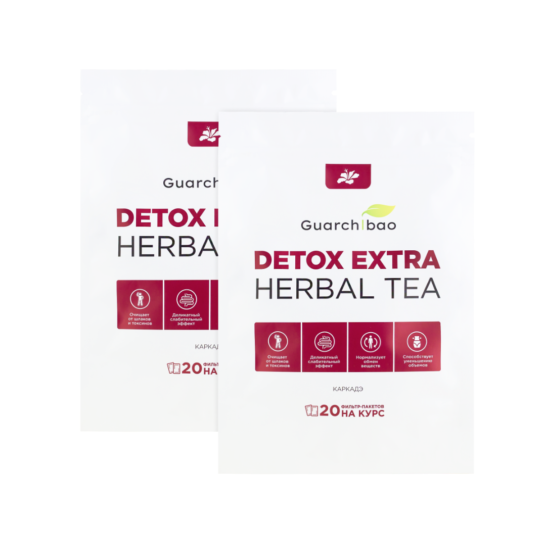 Набор чая для детокса DETOX EXTRA HERBAL TEA GUARCHIBAO Каркаде из 2 упаковок 945₽