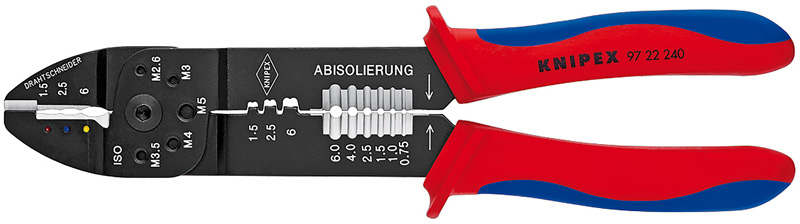 фото Пресс-клещи для резки и зачистки кабеля опрессовки кабельных наконечников и штекеров 3 гне knipex