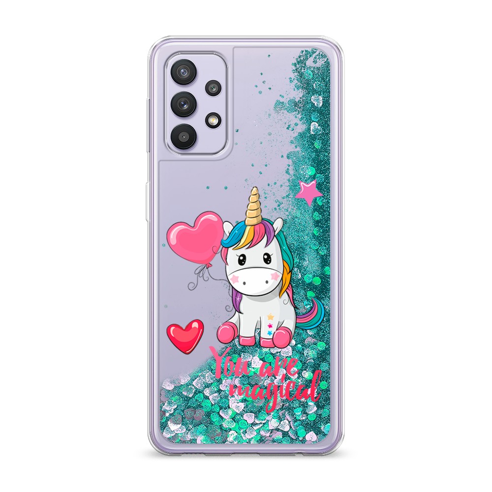 

Жидкий чехол с блестками "Волшебная единорожка" на Samsung Galaxy A32, 2102095-1