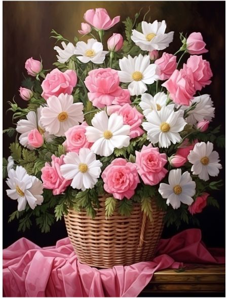 

Алмазная мозаика на подрамнике Корзинка цветов, 50x40 см, 50 цветов, 67342, ПРА-460