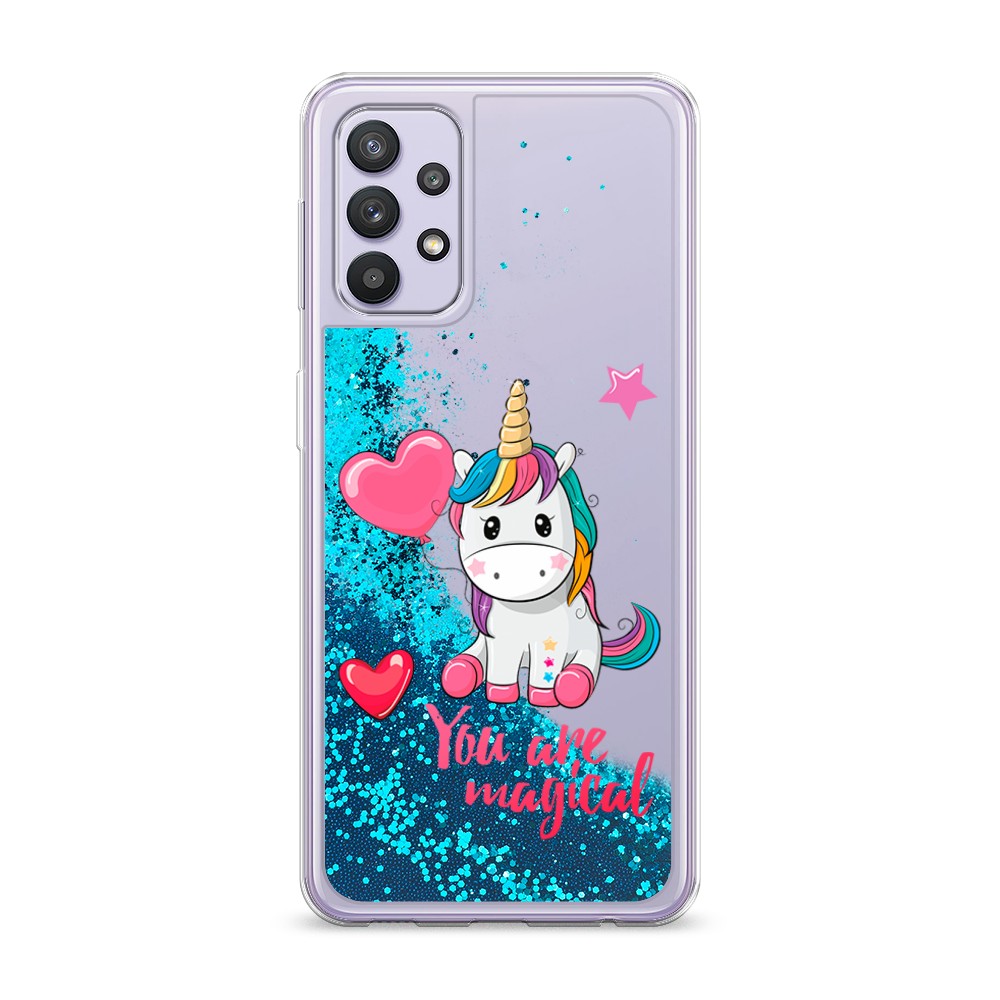 

Жидкий чехол с блестками "Волшебная единорожка" на Samsung Galaxy A32, 2102093-1