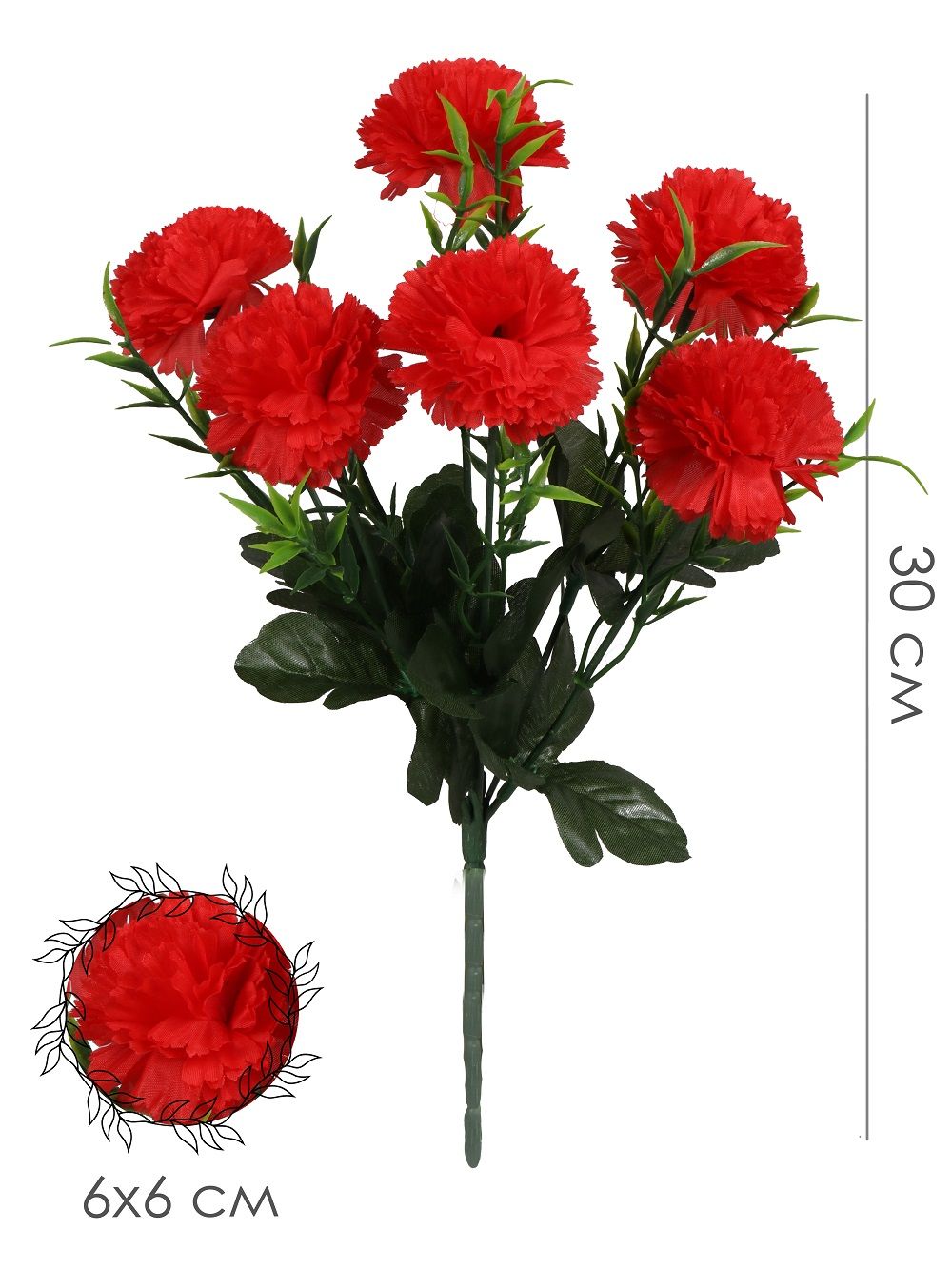 

Искусственная Гвоздика (букет), Красный, В-00-95а
