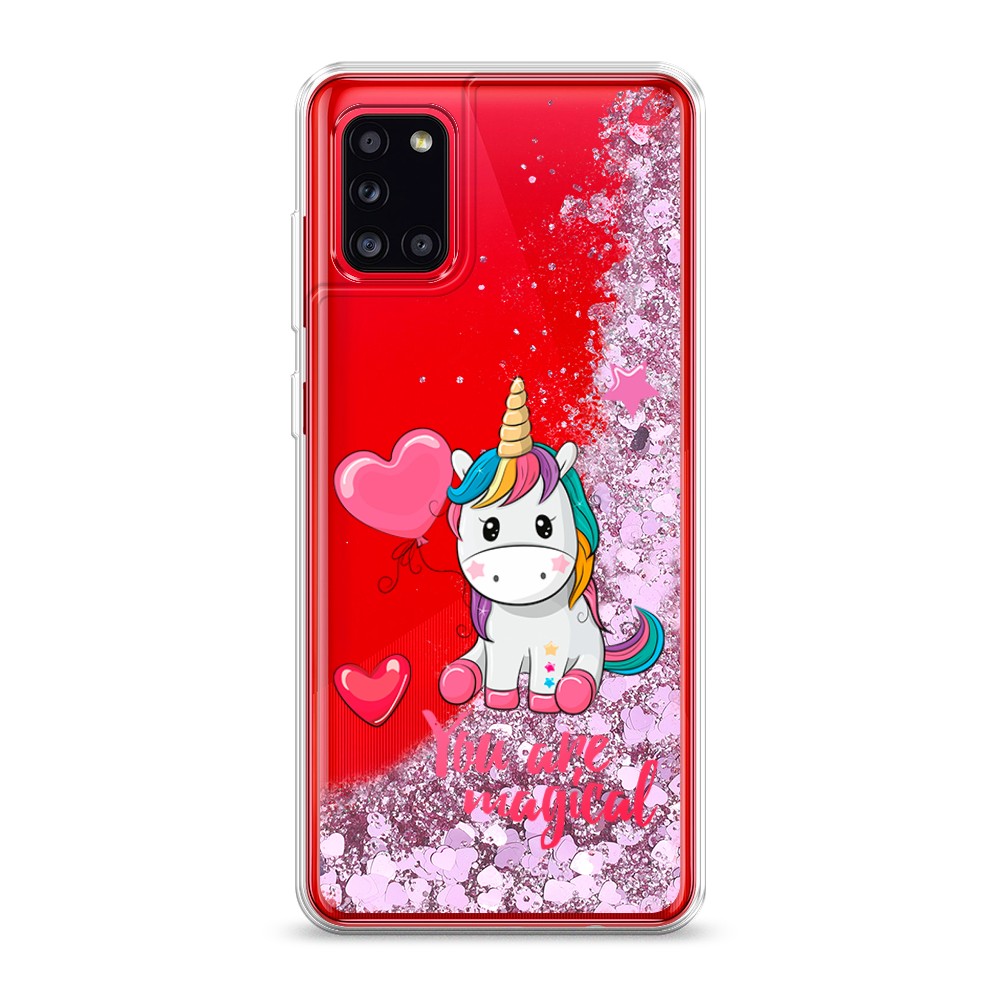 

Жидкий чехол с блестками "Волшебная единорожка" на Samsung Galaxy A31