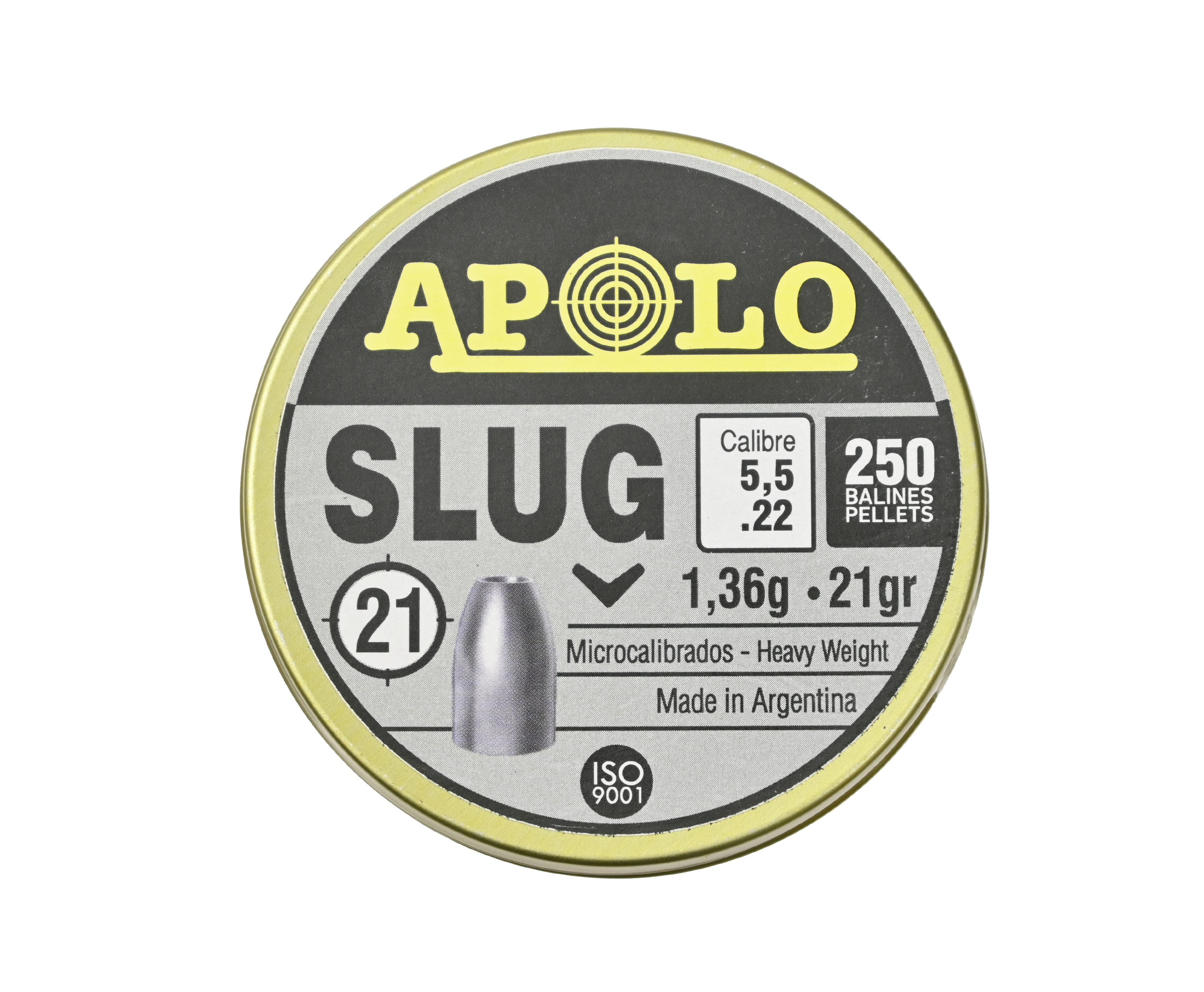 

Пули пневматические Apolo Slug 5.5 мм 250 шт 1.36 гр, Серебристый, Slug