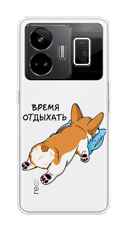 

Чехол на Realme GT Neo 5 5G/GT 3 "Корги отдыхает", Черный;коричневый;голубой, 2513650-1