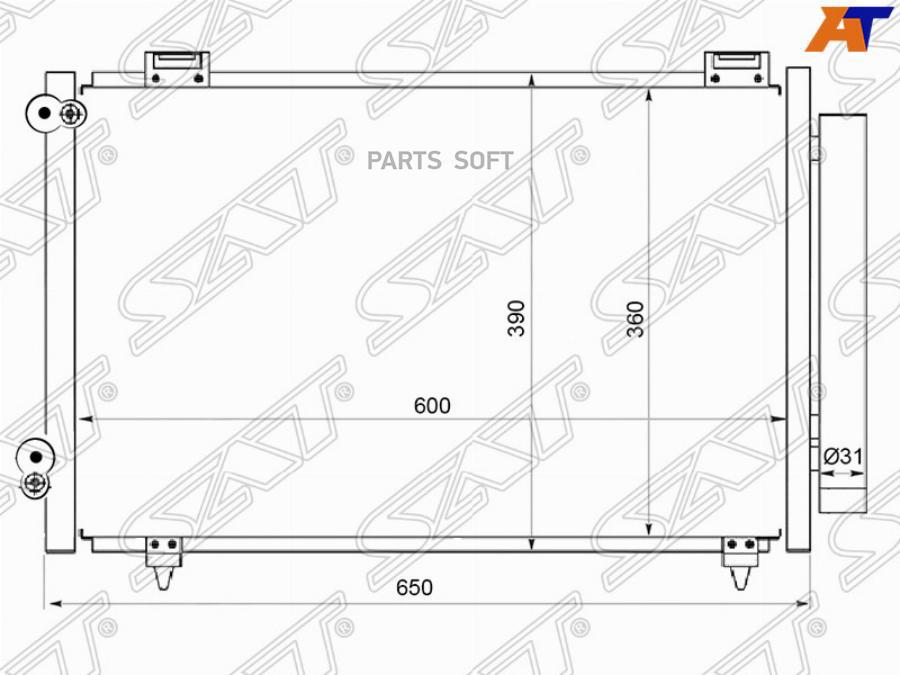 

SAT Радиатор кондиционера TOYOTA COROLLA 00-06 EURO / RUNX/ALLEX 04-06/AVENSIS ##T25# 1/3Z