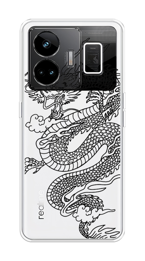 

Чехол на Realme GT Neo 5 5G/GT 3 "Большой китайский дракон", Черный;серый, 2513650-1
