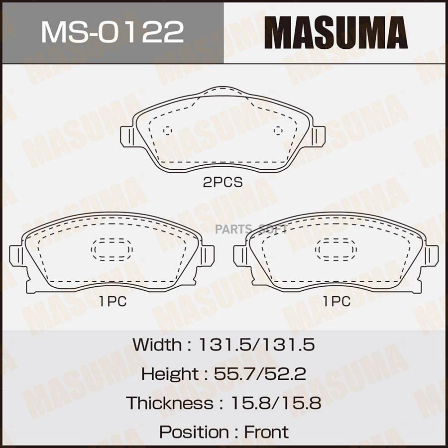 

Тормозные колодки MASUMA MS0122