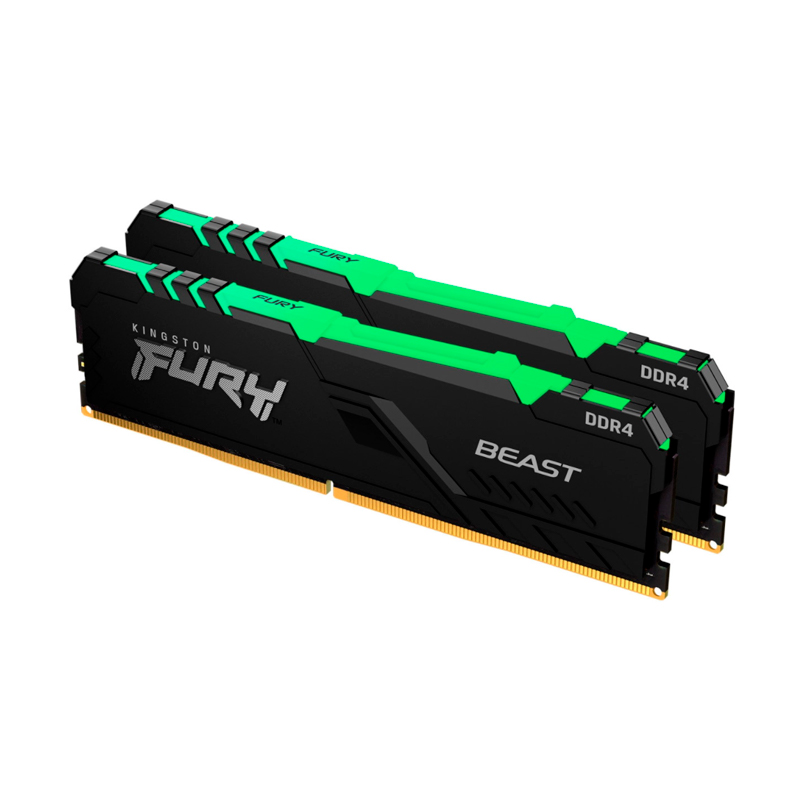 

Оперативная память Kingston FURY Beast RGB (KF426C16BBAK2/16), DDR4 2x8Gb, 2666MHz, FURY Beast RGB
