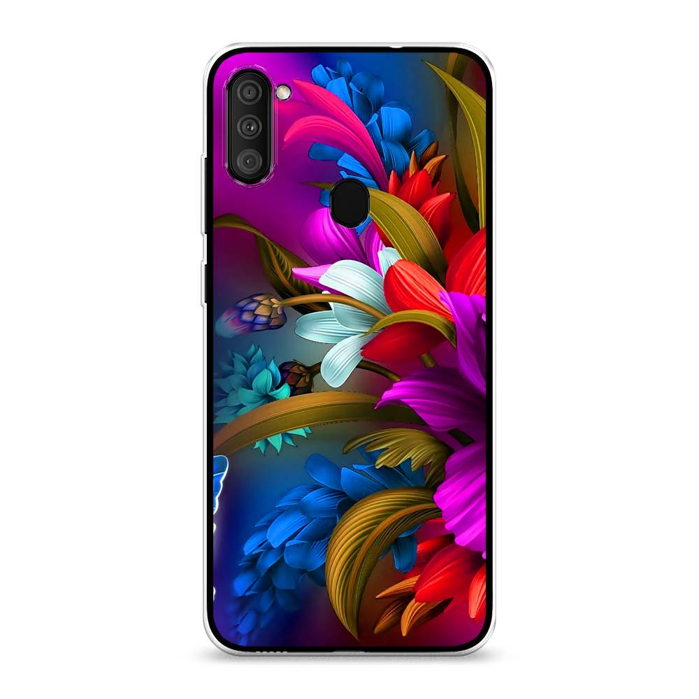 

Чехол на Samsung Galaxy M11 "Фантастические цветы", Фиолетовый;красный;синий, 2100650-2
