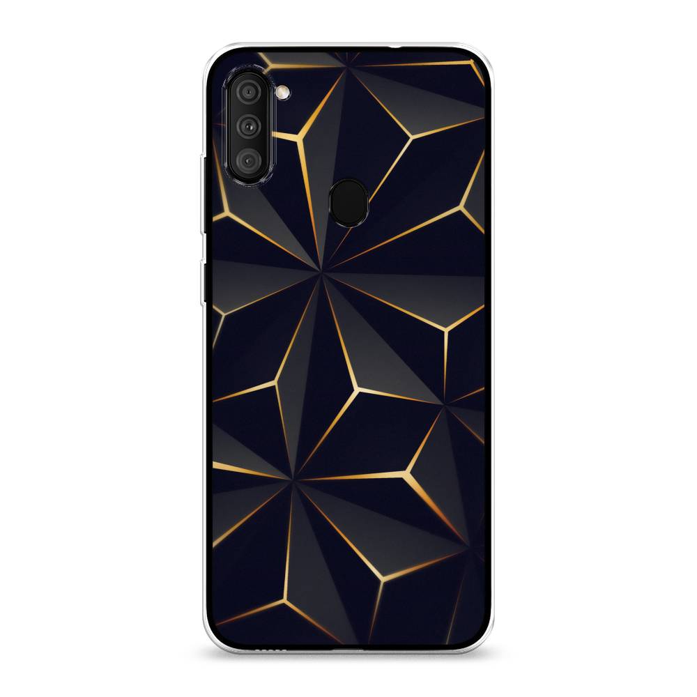 

Чехол на Samsung Galaxy M11 "Черные полигоны", Золотистый;черный, 2100650-3