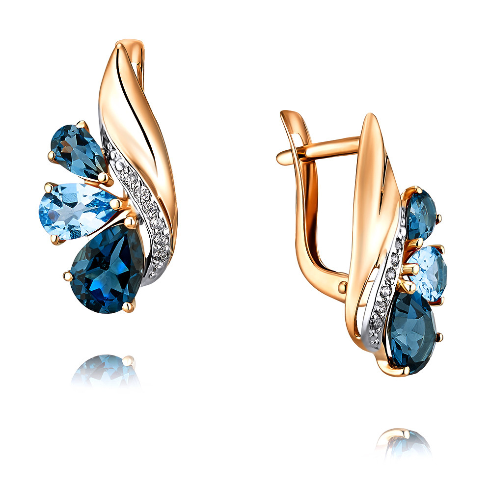 

Серьги из красного золота с топазом/фианитом ADAMAS 2456369/01-А50-670, 2456369/01-А50-670
