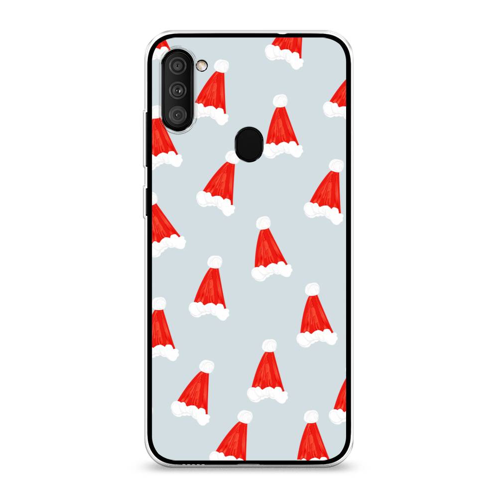 

Чехол на Samsung Galaxy M11 "Новогодние шапочки", Белый;красный;серый, 2100650-5