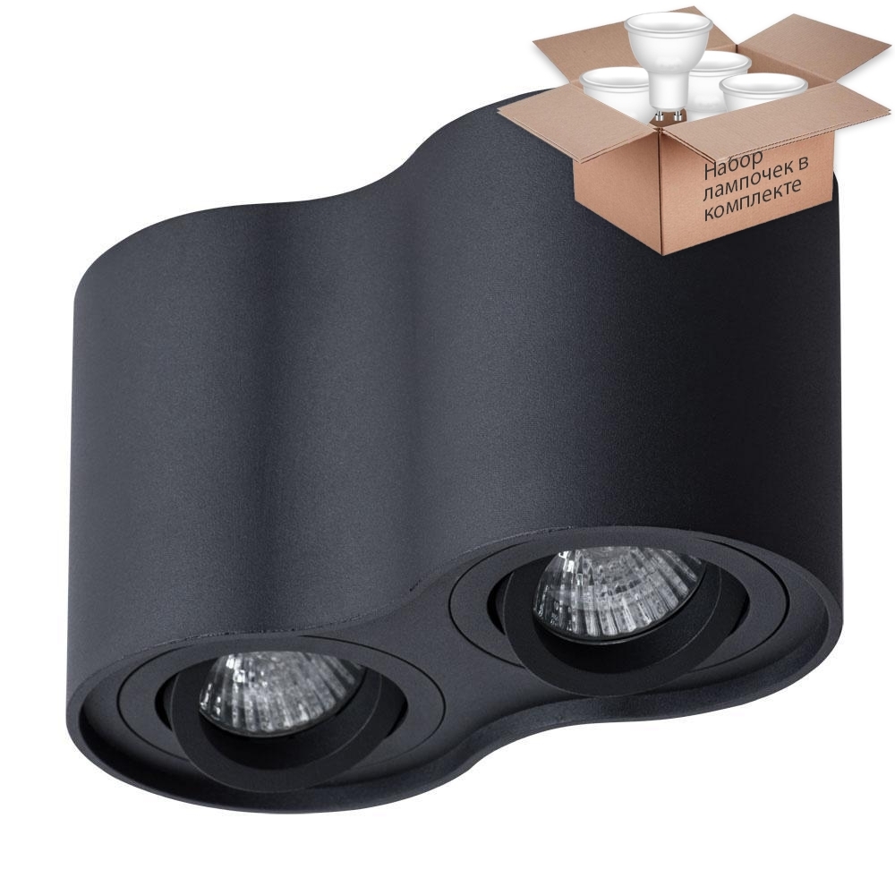 

Светильник с лампочками Arte Lamp Falcon A5645PL-2BK+Lamps Gu10