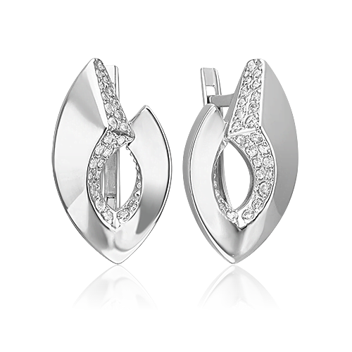 

Серьги из серебра PLATINA jewelry 02-5077, фианит, 02-5077