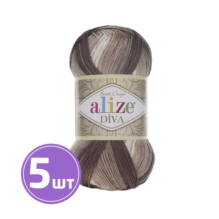 

Пряжа ALIZE Diva batik design 1815, мультиколор, 5 шт. по 100 г, Разноцветный