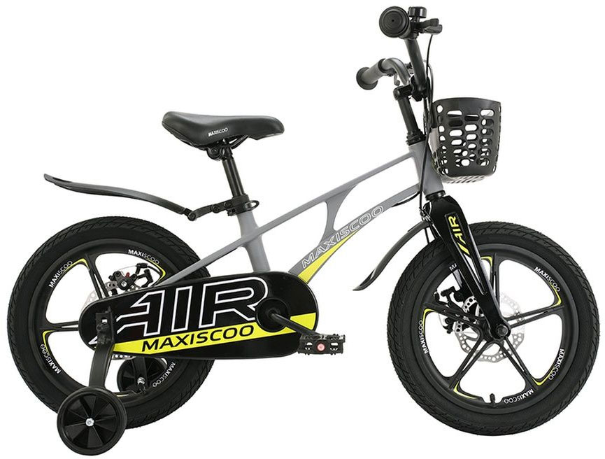 Велосипед MAXISCOO AIR 14 Делюкс Плюс 2023 Цвет серый матовый детский двухколесный велосипед maxiscoo space 16 желтый доп колеса 2023