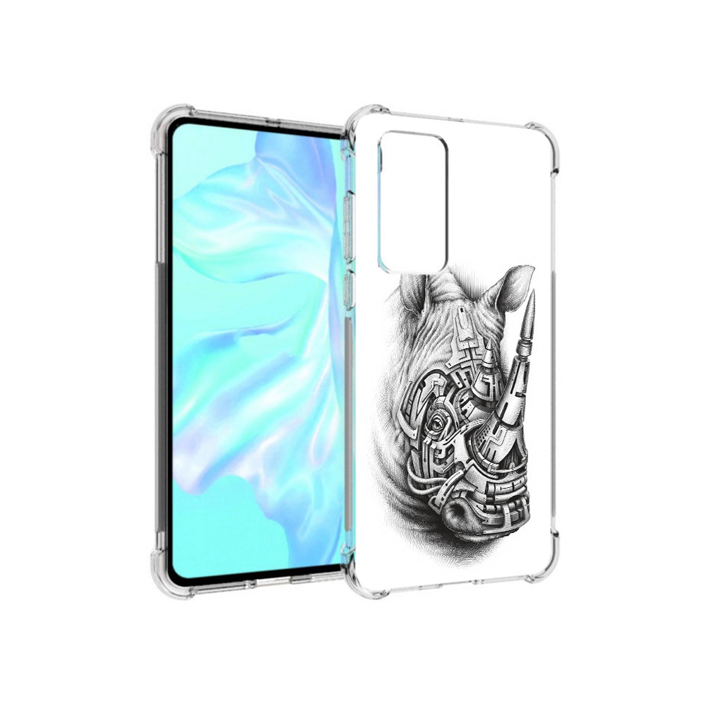 

Чехол MyPads Tocco для Huawei P40 стальной носорог, Прозрачный, Tocco