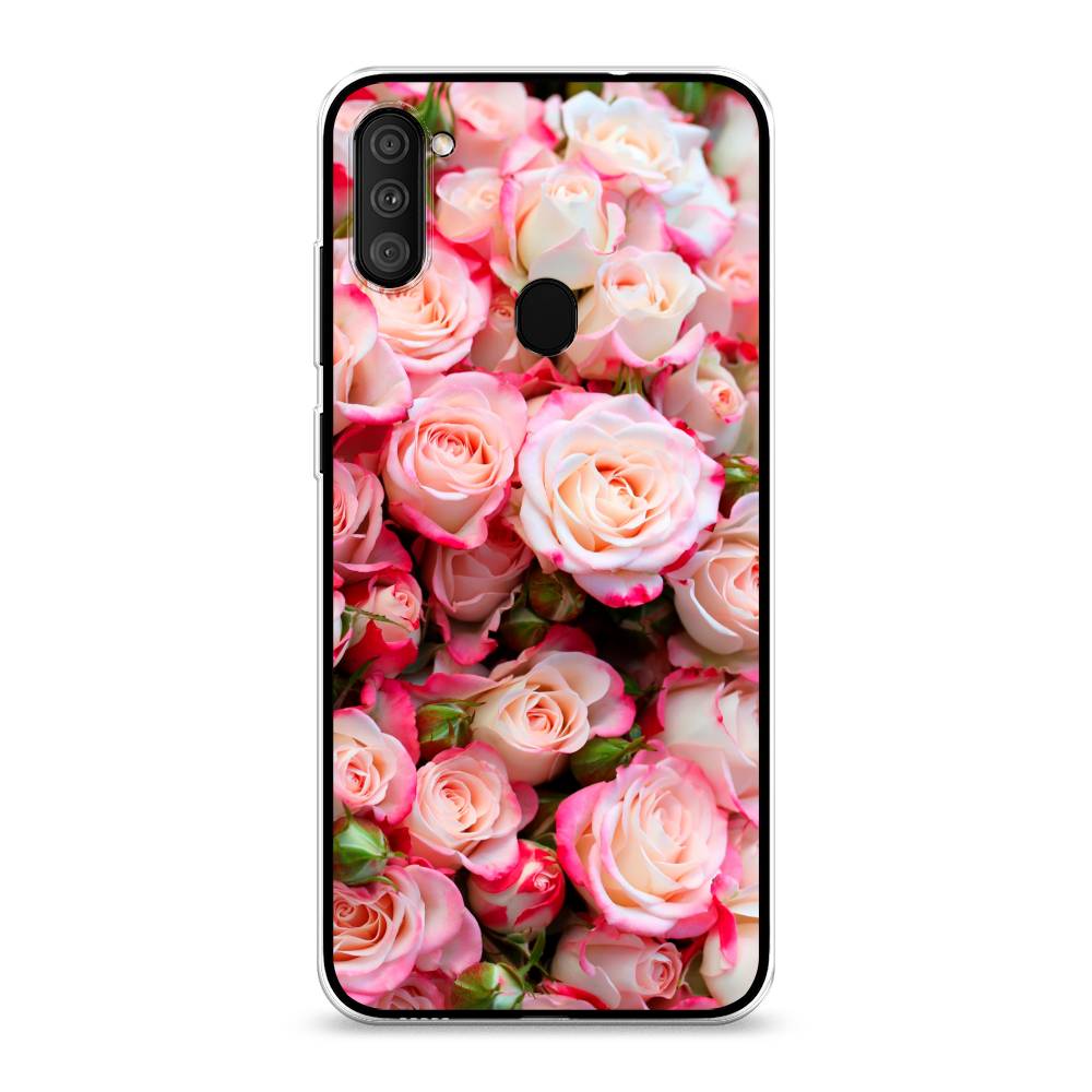 

Чехол на Samsung Galaxy M11 "Много роз", Розовый, 2100650-2