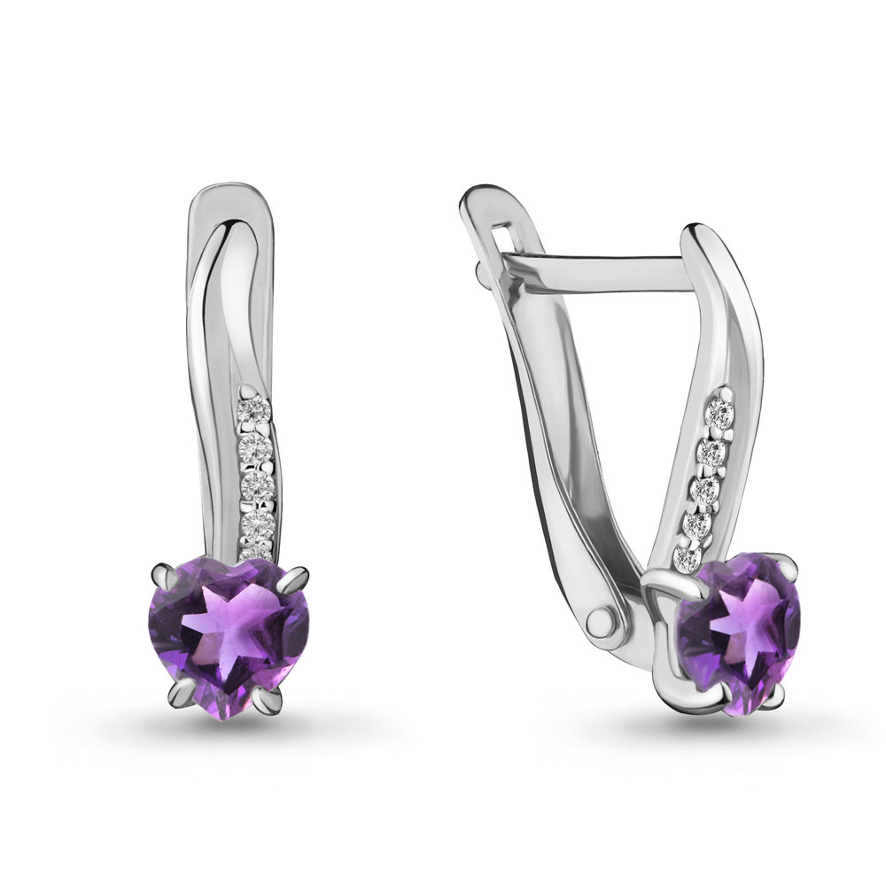 

Серьги из серебра ЯХОНТ Золотой 142566, аметист/фианит, 142566