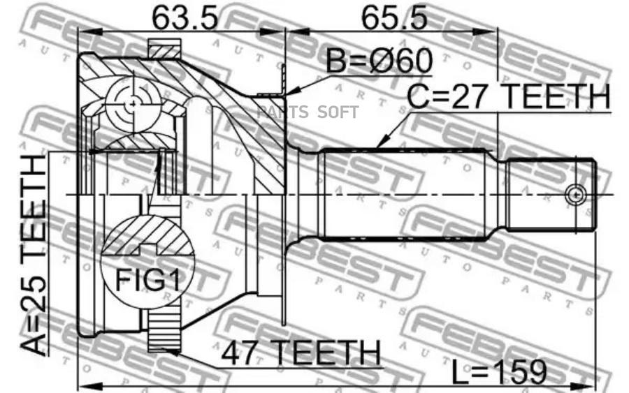 FEBEST Шрус FEBEST 1210-011A47