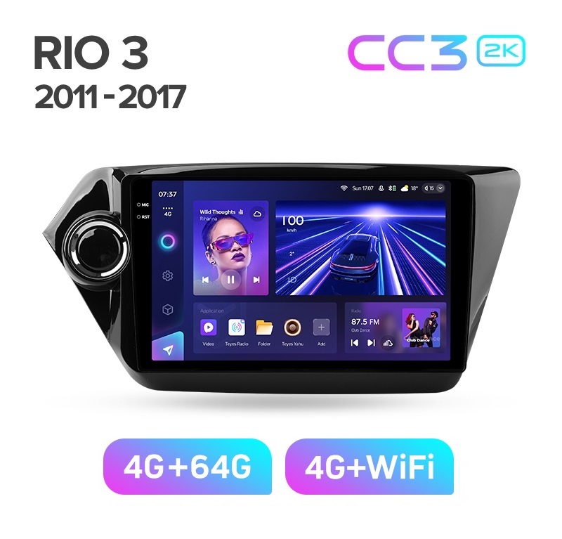 Магнитола TEYES KIA RIO 3 2011-2015 г CC3 2K 464ГБ 3589000₽