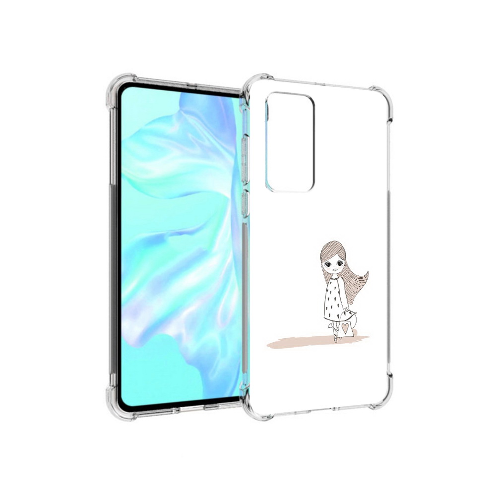 Чехол MyPads Tocco для Huawei P40 Девочка с сумкой