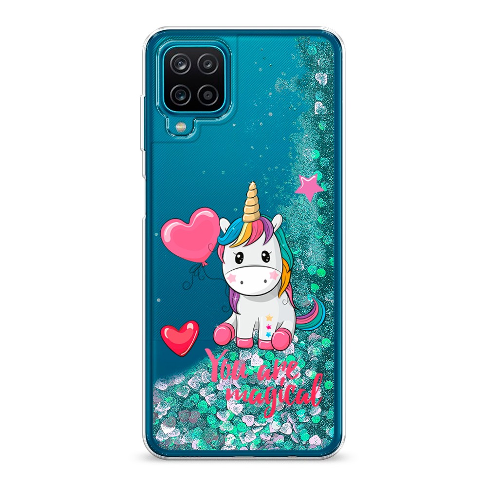 

Жидкий чехол с блестками "Волшебная единорожка" на Samsung Galaxy A12, 2101695-1