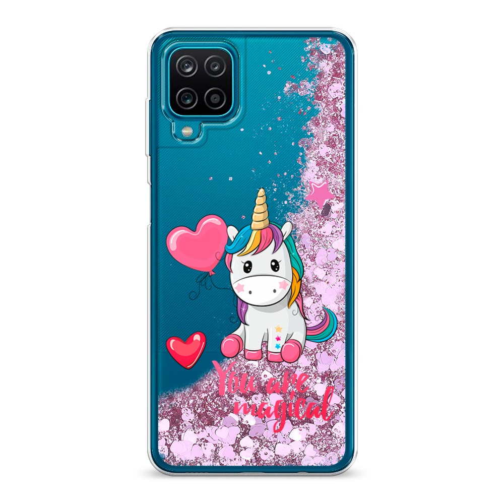 

Жидкий чехол с блестками "Волшебная единорожка" на Samsung Galaxy A12