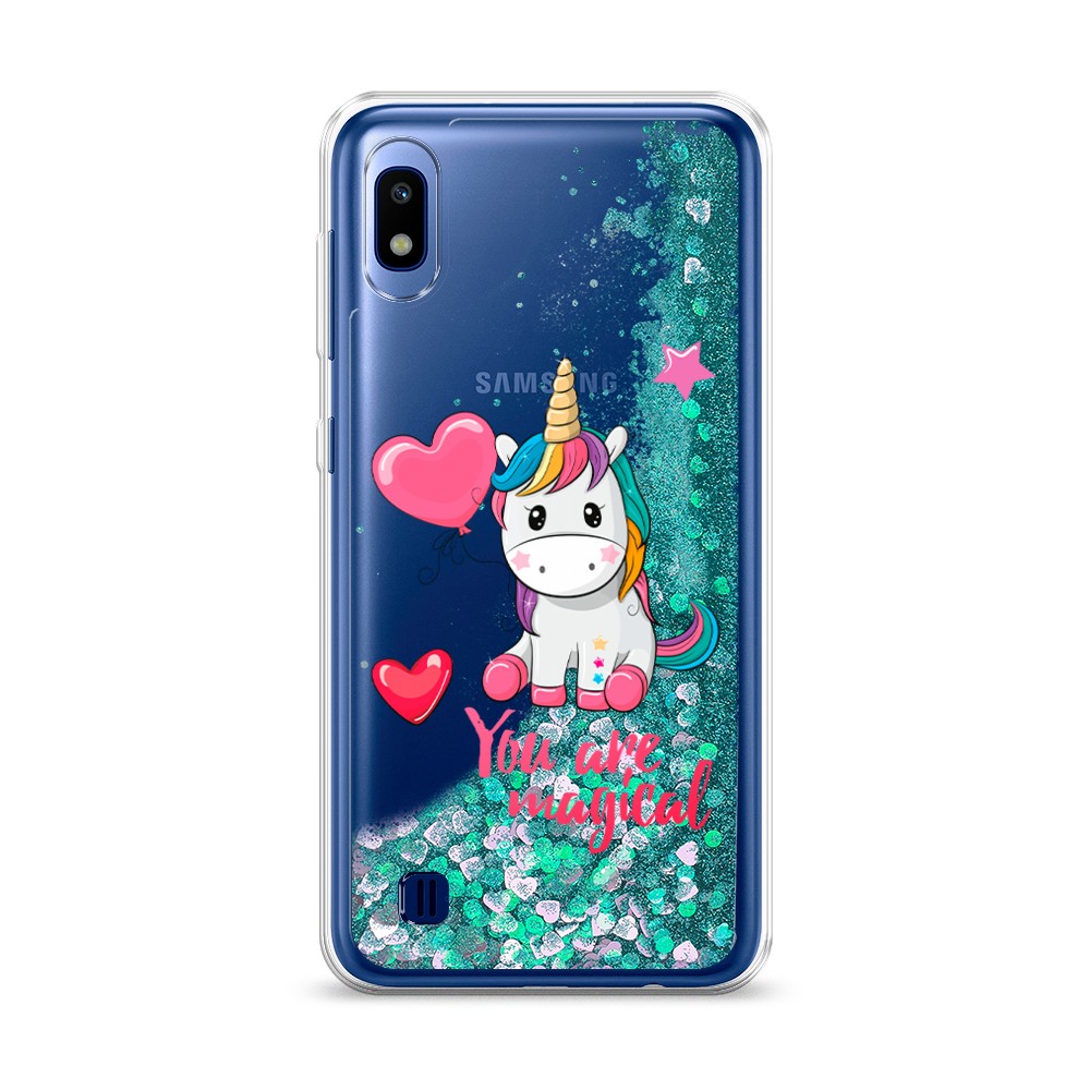 

Жидкий чехол с блестками "Волшебная единорожка" на Samsung Galaxy A10
