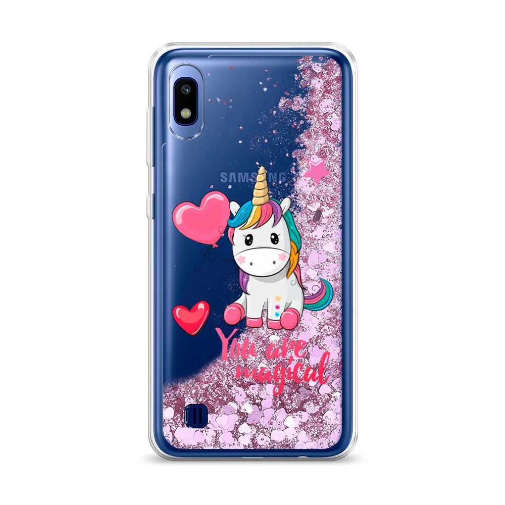 

Жидкий чехол с блестками "Волшебная единорожка" на Samsung Galaxy A10, 27994-1