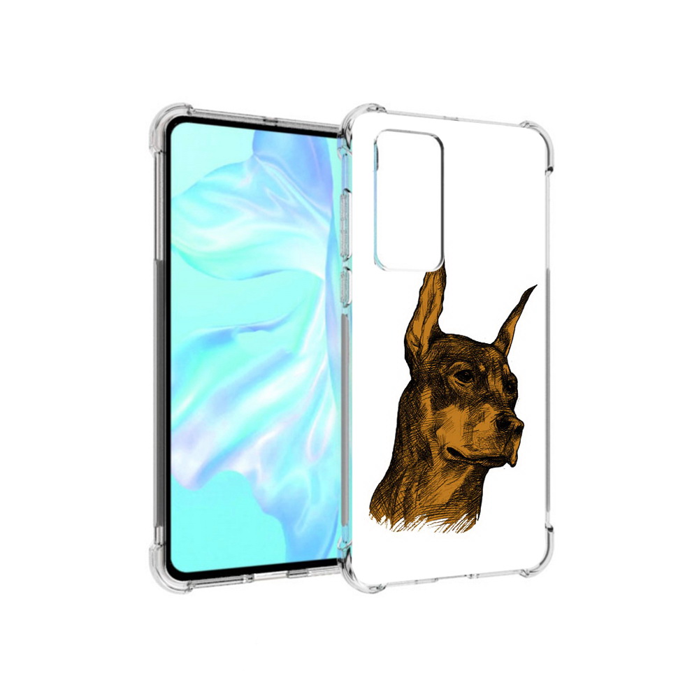 Чехол MyPads Tocco для Huawei P40 скетч доберман