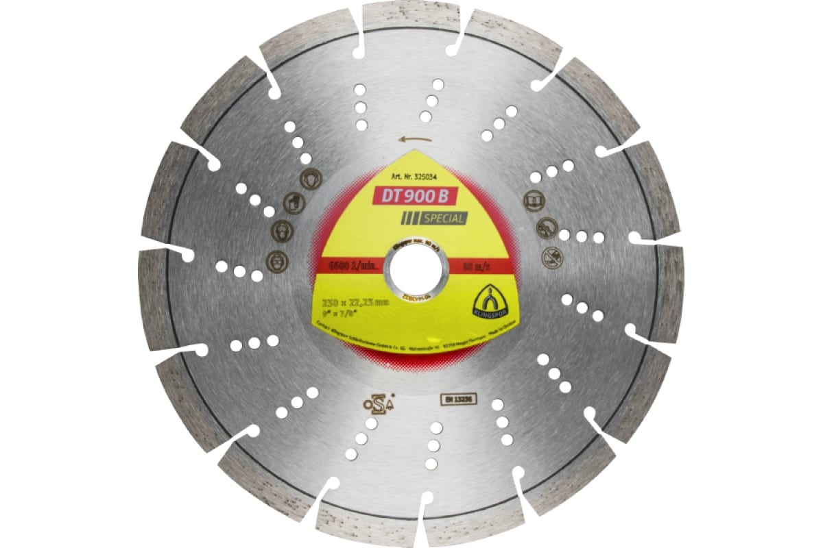 Klingspor алмаз.отрезн.круги DT/SPECIAL/DT900B/S/230X2,6X22,23/15S/12