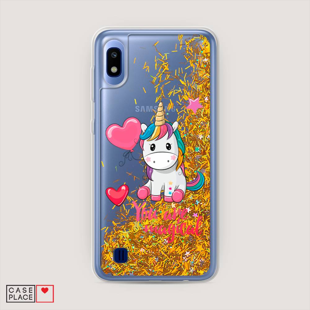 

Жидкий чехол с блестками "Волшебная единорожка" на Samsung Galaxy A10, 27990-1