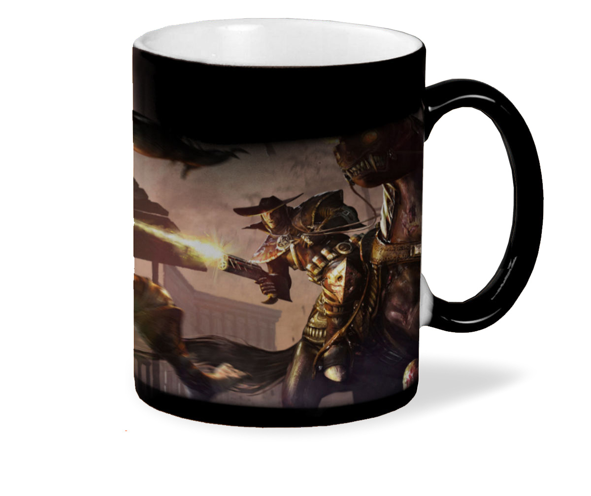 

Кружка хамелеон черный CoolPodarok darkwatch curse of the west Битва с монстрами Лезут на