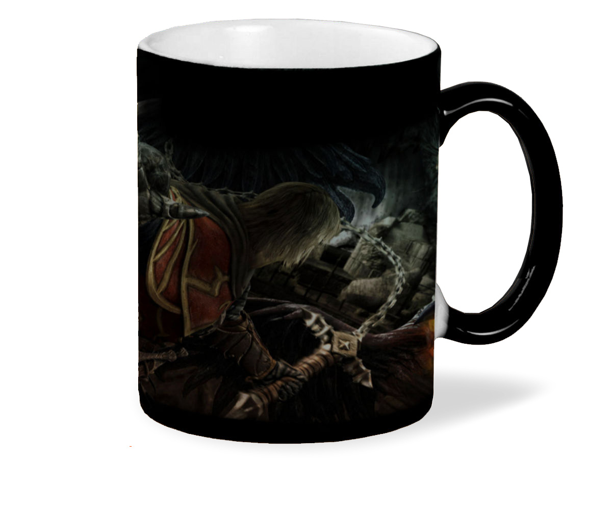 

Кружка хамелеон черный CoolPodarok castlevania lords of shadow Демоны Черепа птиц Цепи