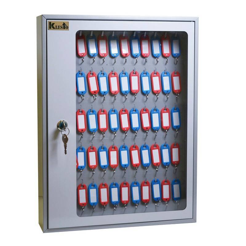 Шкаф д/ключей Klesto SKB-65 на 65 ключа, серый, металл/стекло 1001247