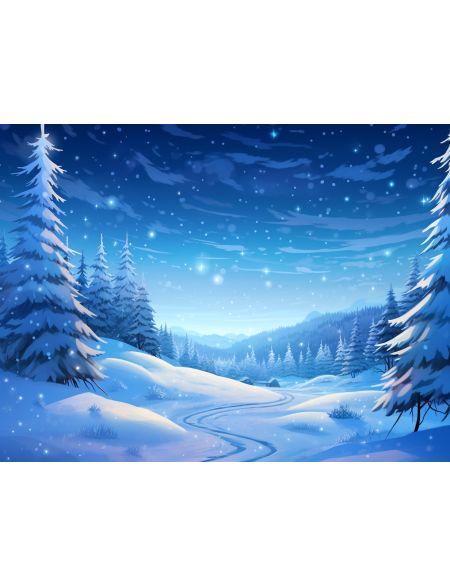 

Алмазная мозаика без подрамника Зимний вечер, 40x30 см, 50 цветов, 67204, РА-447