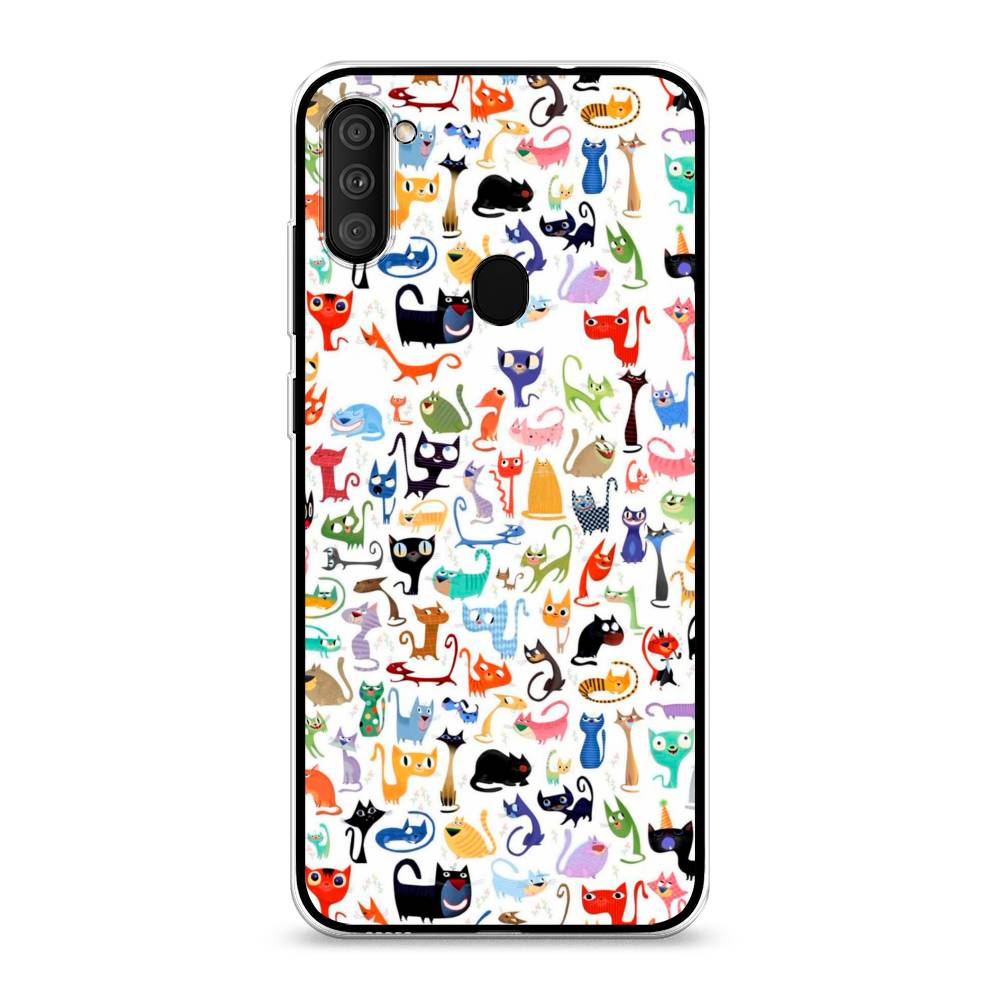 

Чехол на Samsung Galaxy M11 "Цветные коты", Разноцветный, 2100650-1